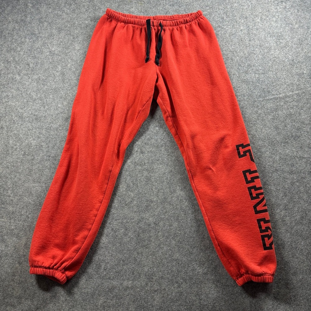 PINK Victoria's Secret Sweatpants Women S Red Orange Graphic Logo Joggers